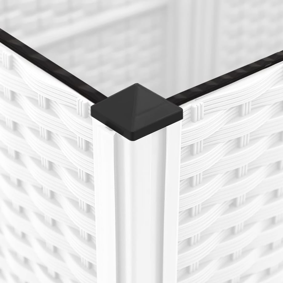 vidaXL Donica ogrodowa z kratką, biała, 80x40x121,5 cm, PP