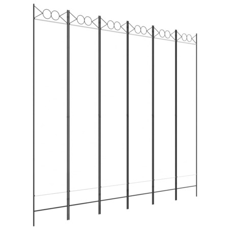 vidaXL Parawan 6-panelowy, biały, 240x220 cm, tkanina