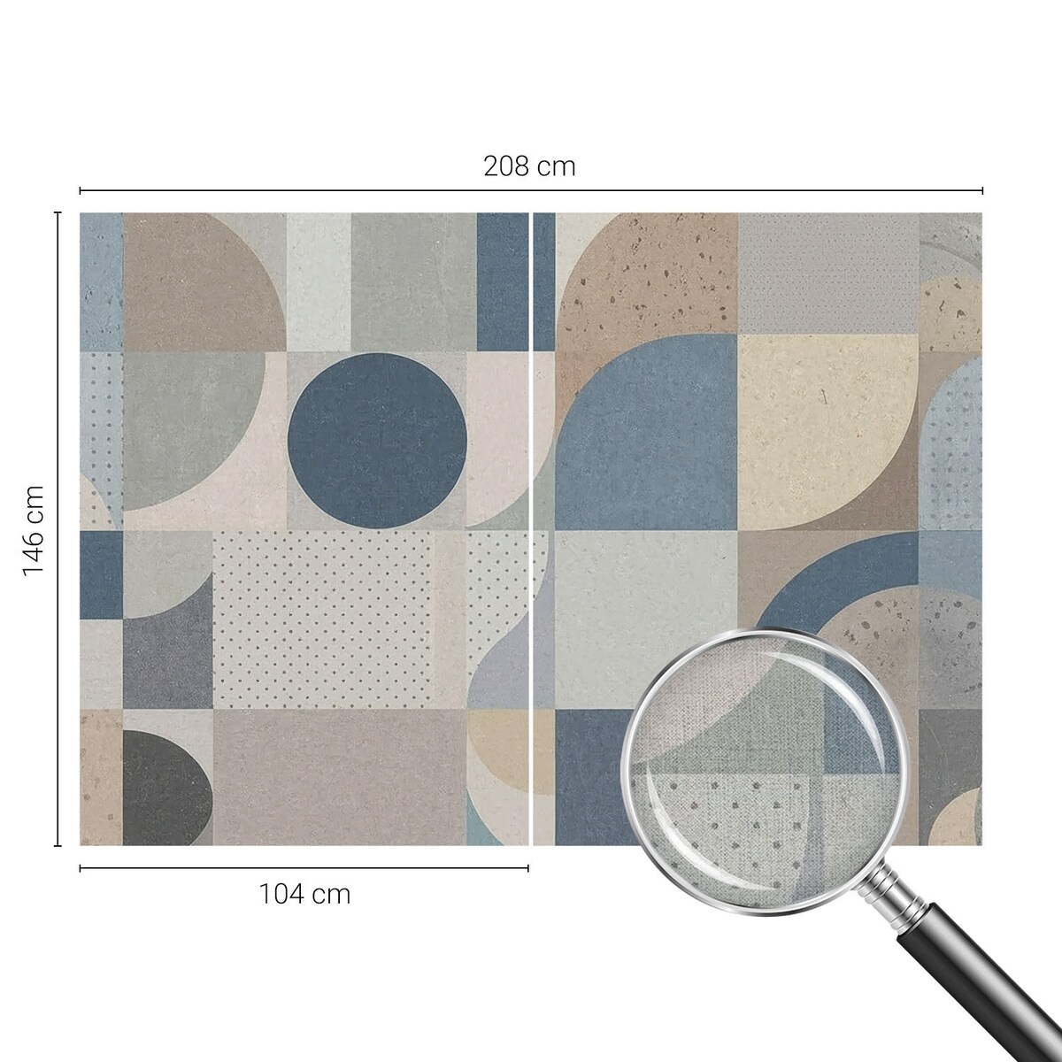 Fototapeta samoprzylepna 208x146 cm - Geometryczna mozaika, tapeta ścienna szara