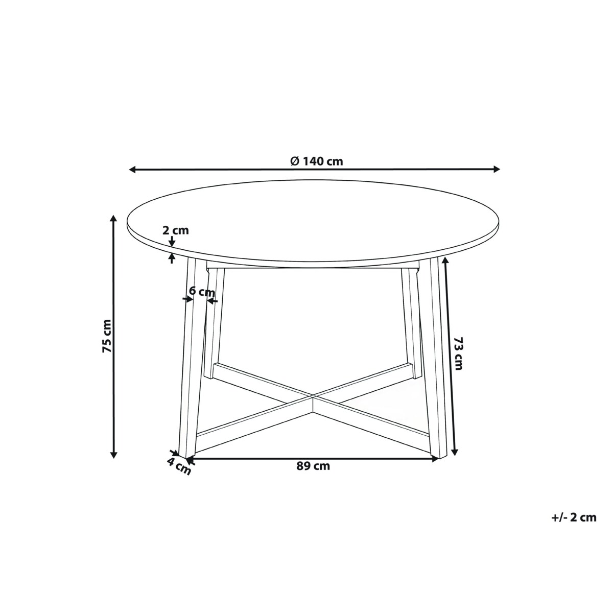 Stół do jadalni WAIPORI Dąb ciemny 140 cm 140 cm