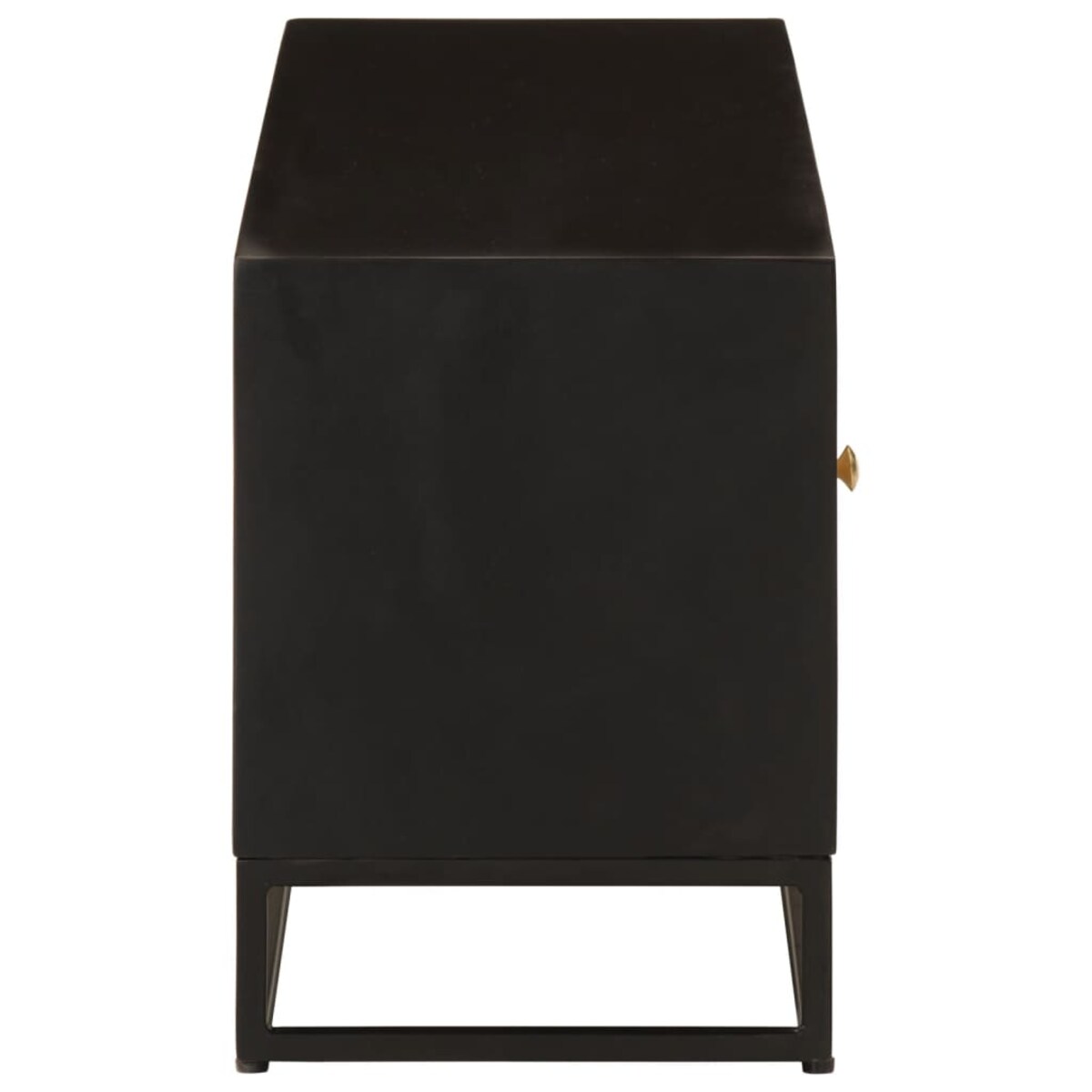vidaXL Szafka pod TV, czarna, 110x30x40 cm, lite drewno mango i żelazo