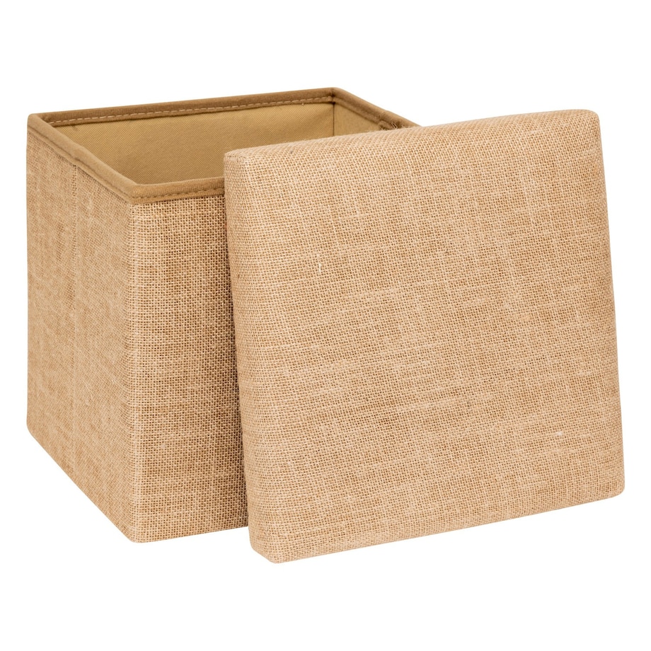 Pufa składana ze schowkiem 31x31x31 cm SUMDA-2 beżowa