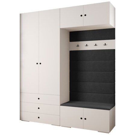 Garderoba do przedpokoju INOVA 2 Z12 biały+czarny+manila18