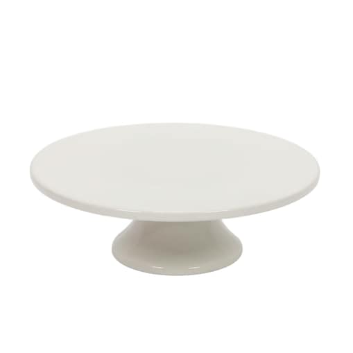 Ceramiczna patera na ciasto NORA, Ø 28 cm, kolor biały