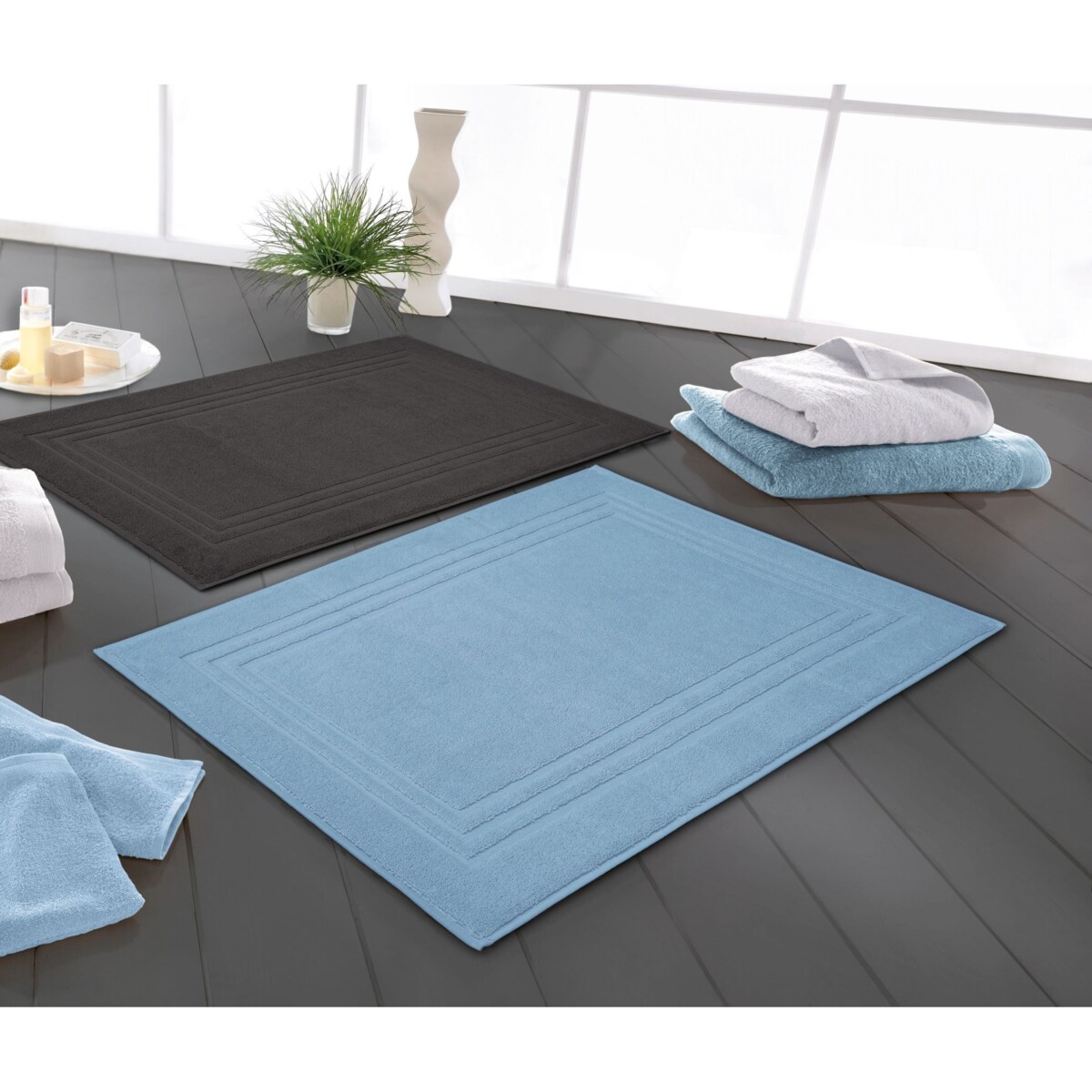 Kleine Wolke Lodge Wegański Dywanik Frotte ciemny szary 50x 80 cm ECO LIVING