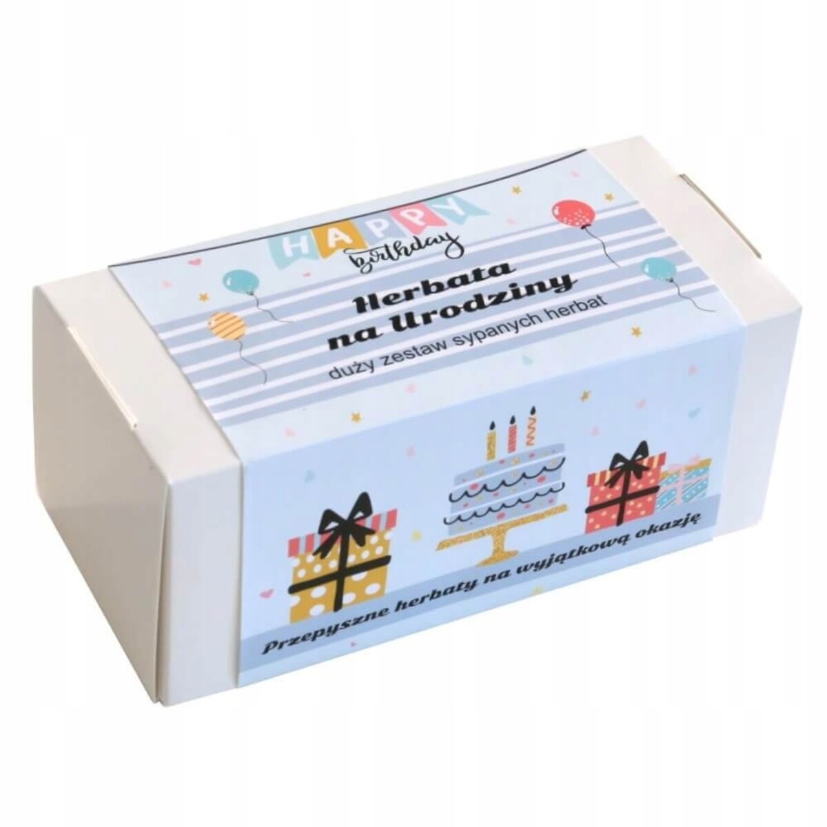 Najlepszy URODZINOWY GIFTBOX z herbatą smakową mix i ozdobnym kubkiem gift