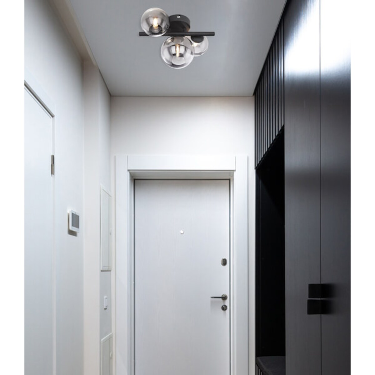 Sufitowa lampa Riha 56133-3W szklana czarna grafitowa