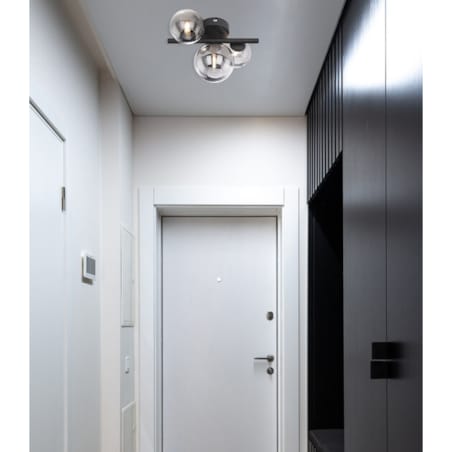 Sufitowa lampa Riha 56133-3W szklana czarna grafitowa