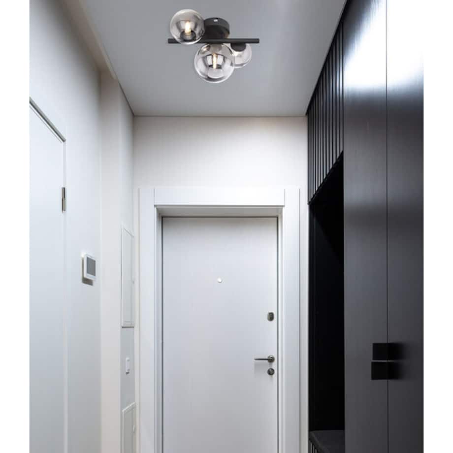 Sufitowa lampa Riha 56133-3W szklana czarna grafitowa