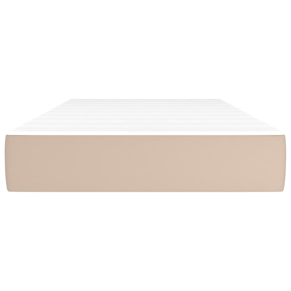 vidaXL Materac kieszeniowy, cappuccino, 90x190x20 cm, sztuczna skóra