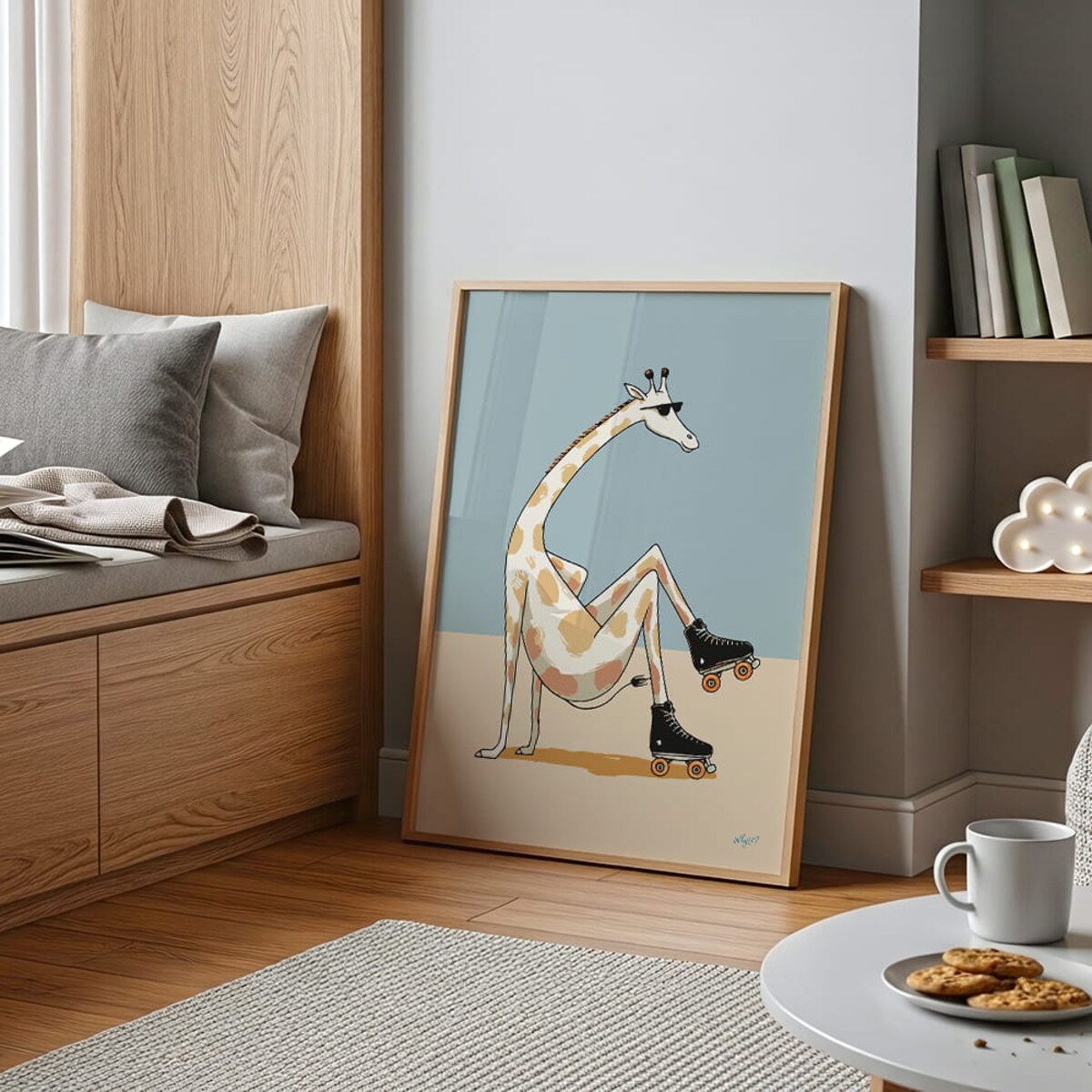 plakat skater žyrafa 70x100