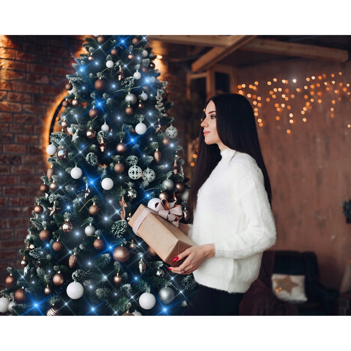 Lampki Choinkowe Na Święta Choinkę 500 Led Zimny Biały Flash Girland