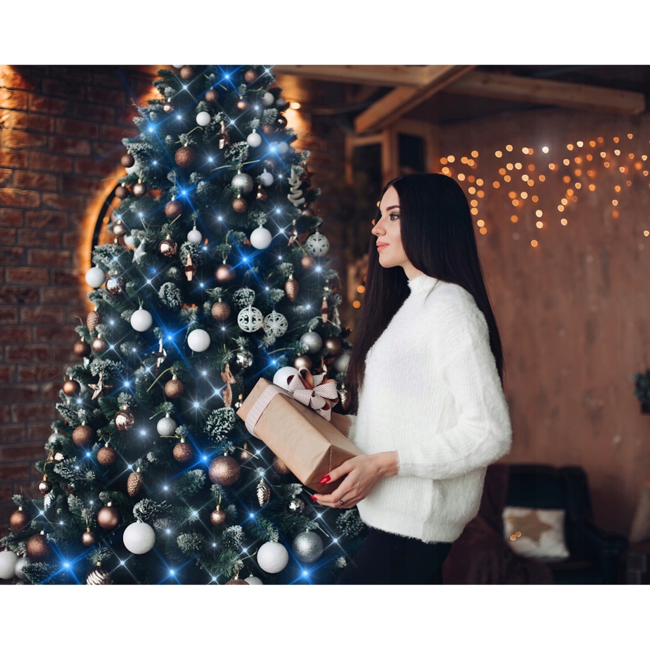 Lampki Choinkowe Na Święta Choinkę 500 Led Zimny Biały Flash Girland