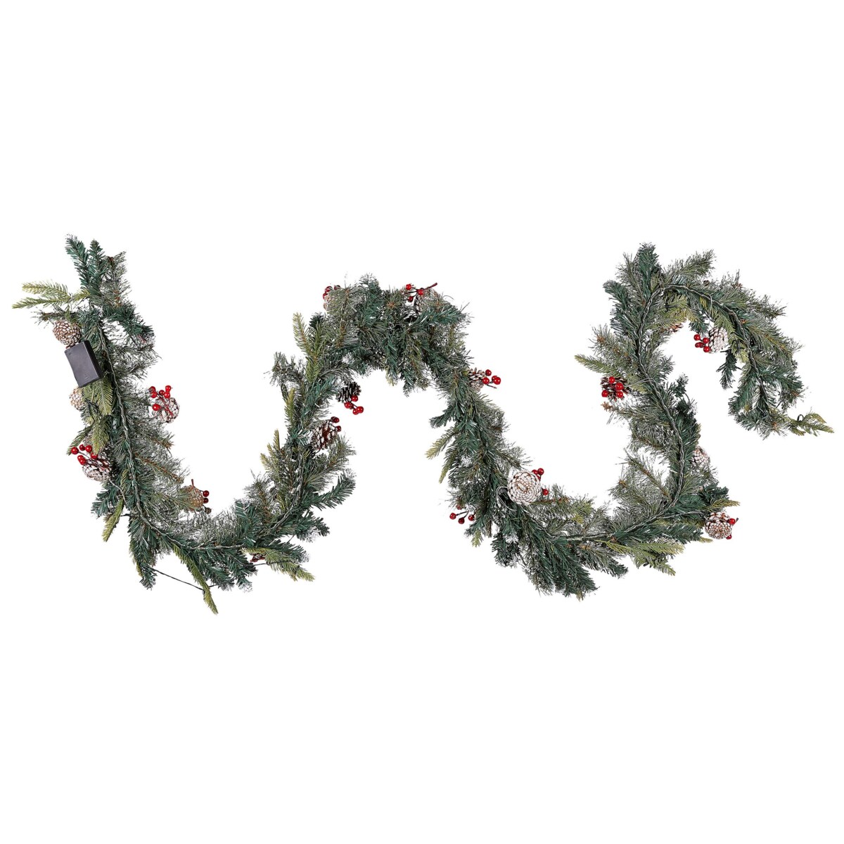 Ośnieżona świąteczna girlanda LED 180 cm zielona PAIMIO