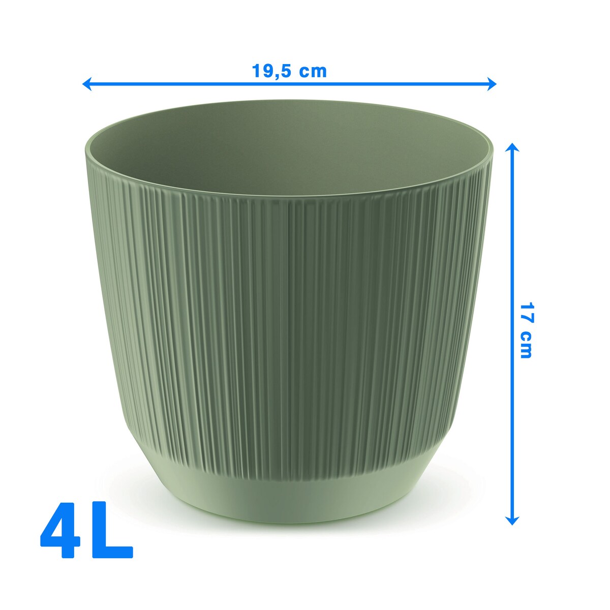 Doniczka Osłonka Domowa 19,5 Cm Ryfo Na Stół Parapet Do Domu Zielona