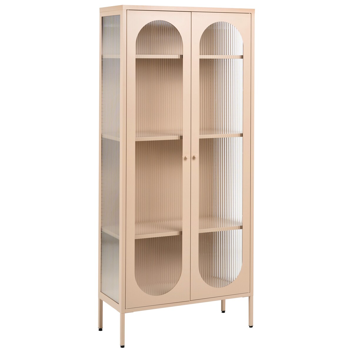 Witryna ze szklaną gablotą FOXTON 80 cm Metal Beżowy