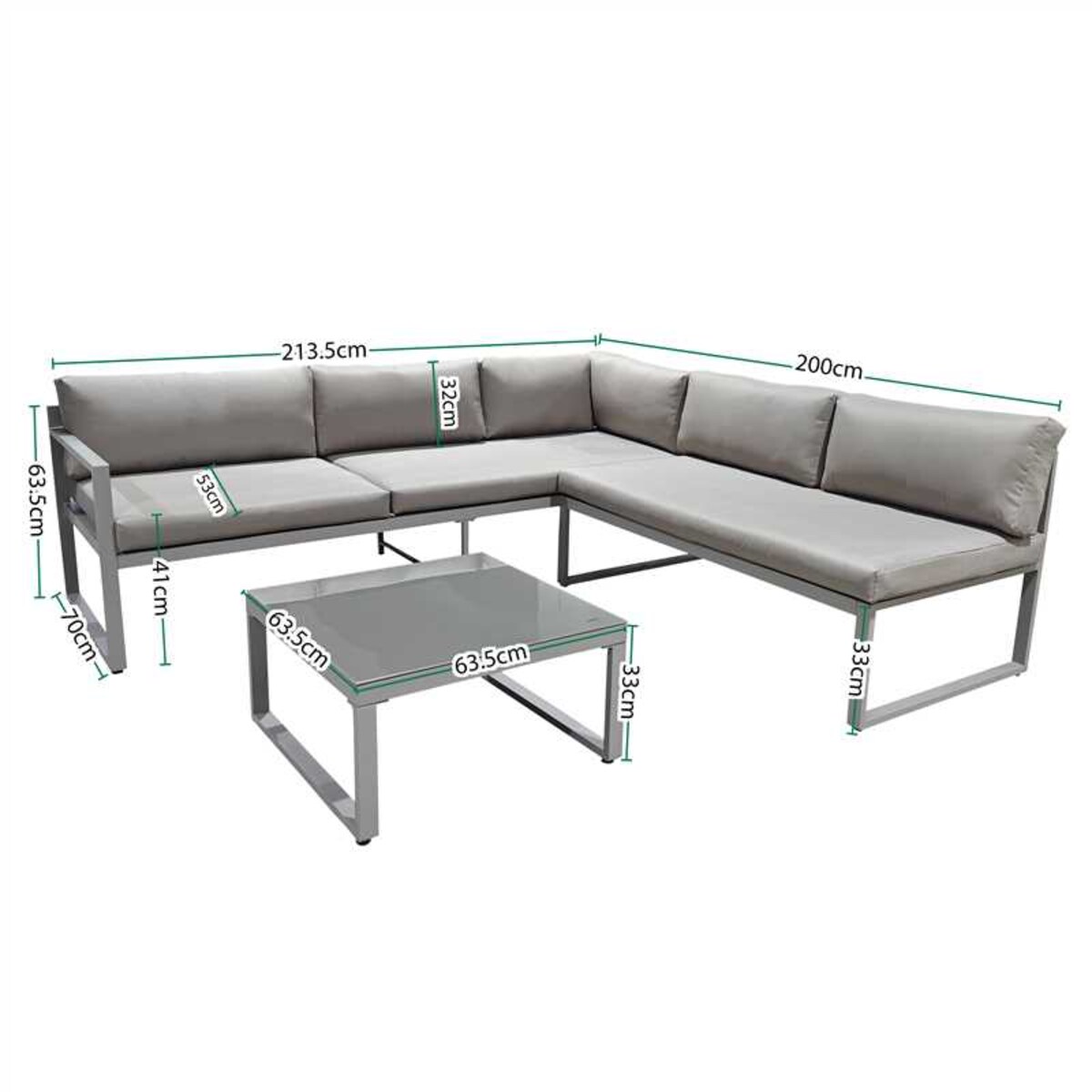 Zestaw MEBLI ogrodowych SOFA aluminiowa modułowa MODUŁOWY ogrodowe na TARAS