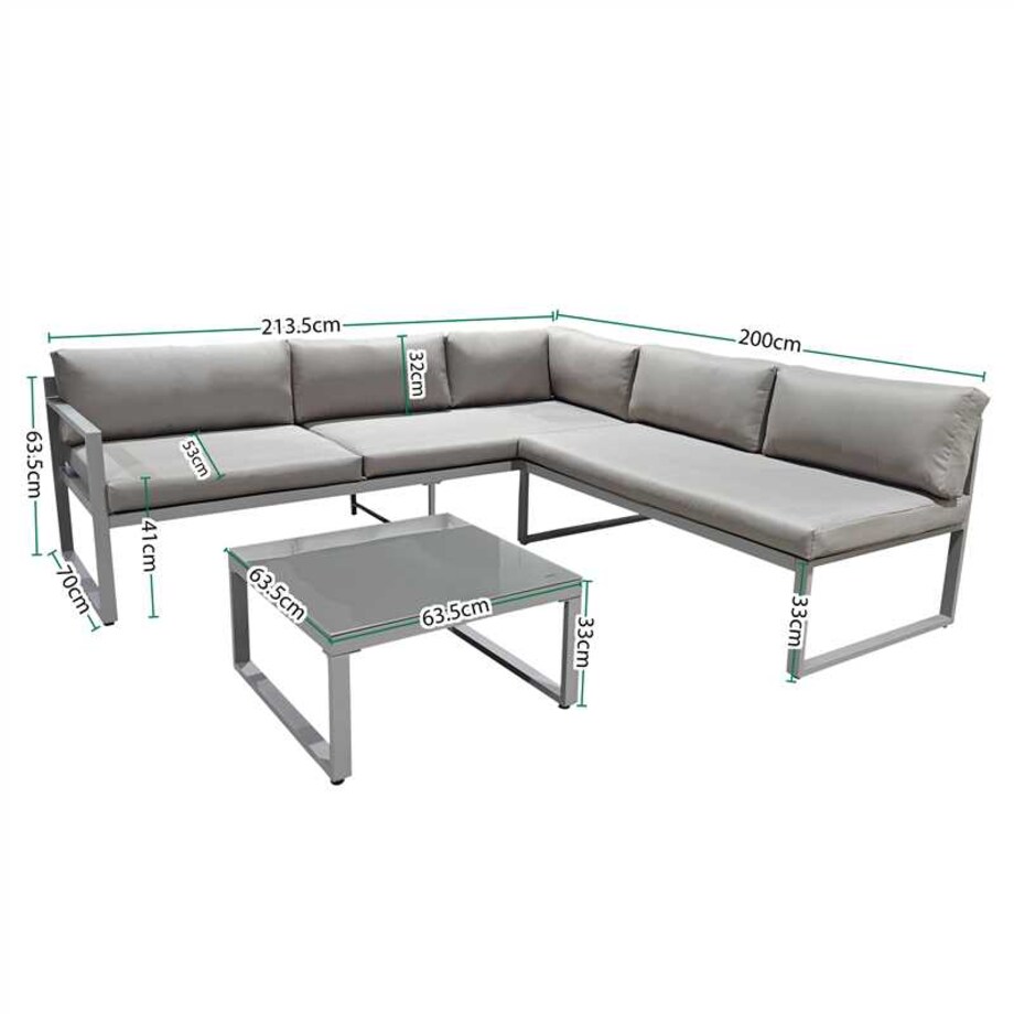 Zestaw MEBLI ogrodowych SOFA aluminiowa modułowa MODUŁOWY ogrodowe na TARAS