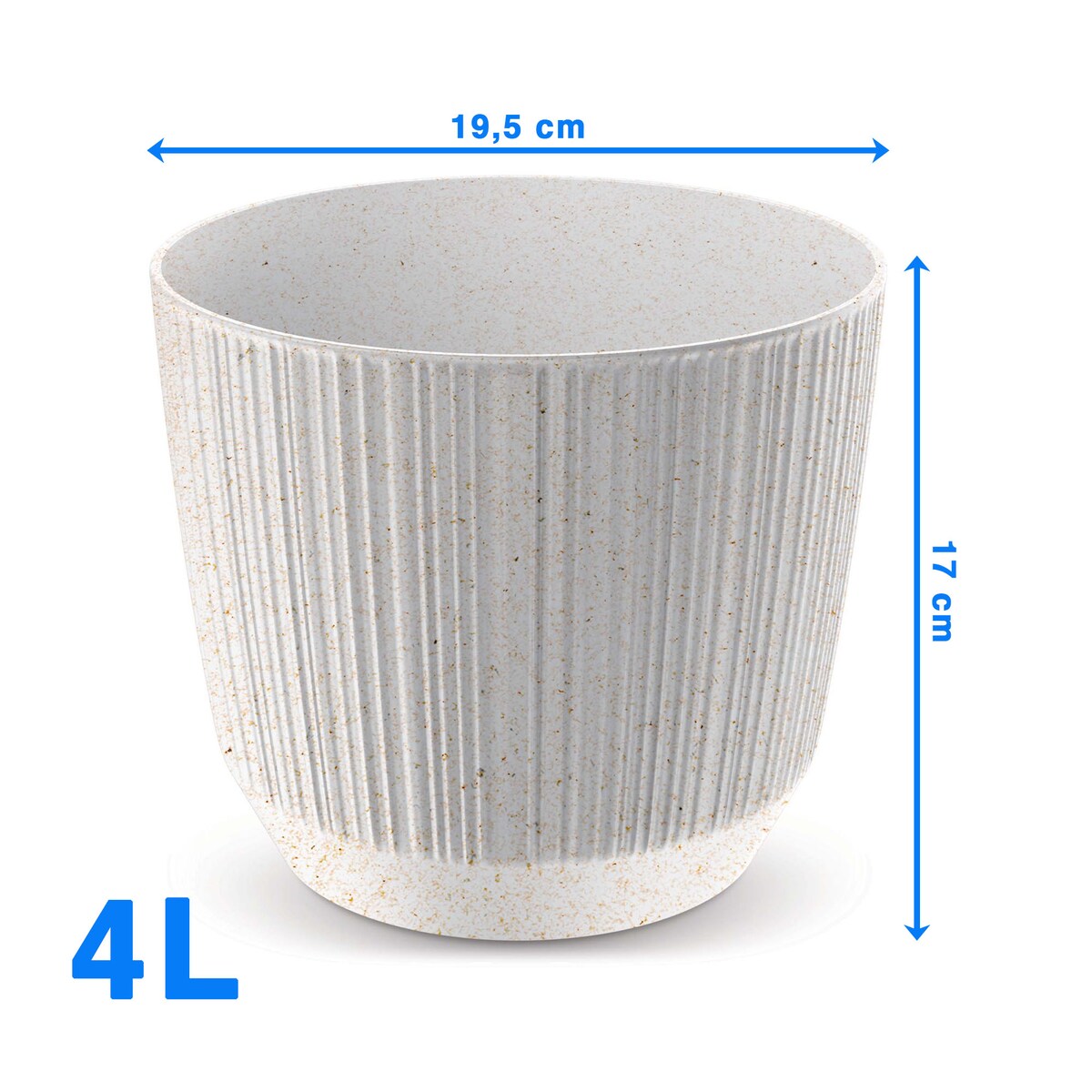 Doniczka Osłonka Domowa 19,5 Cm Ryfo Na Stół Parapet Do Domu Biała