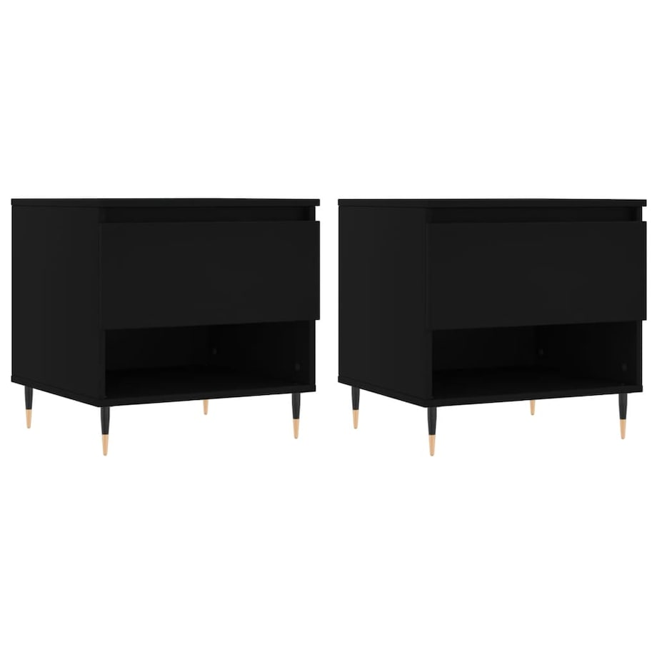 vidaXL Stoliki kawowe, 2 szt., czarne, 50x46x50 cm