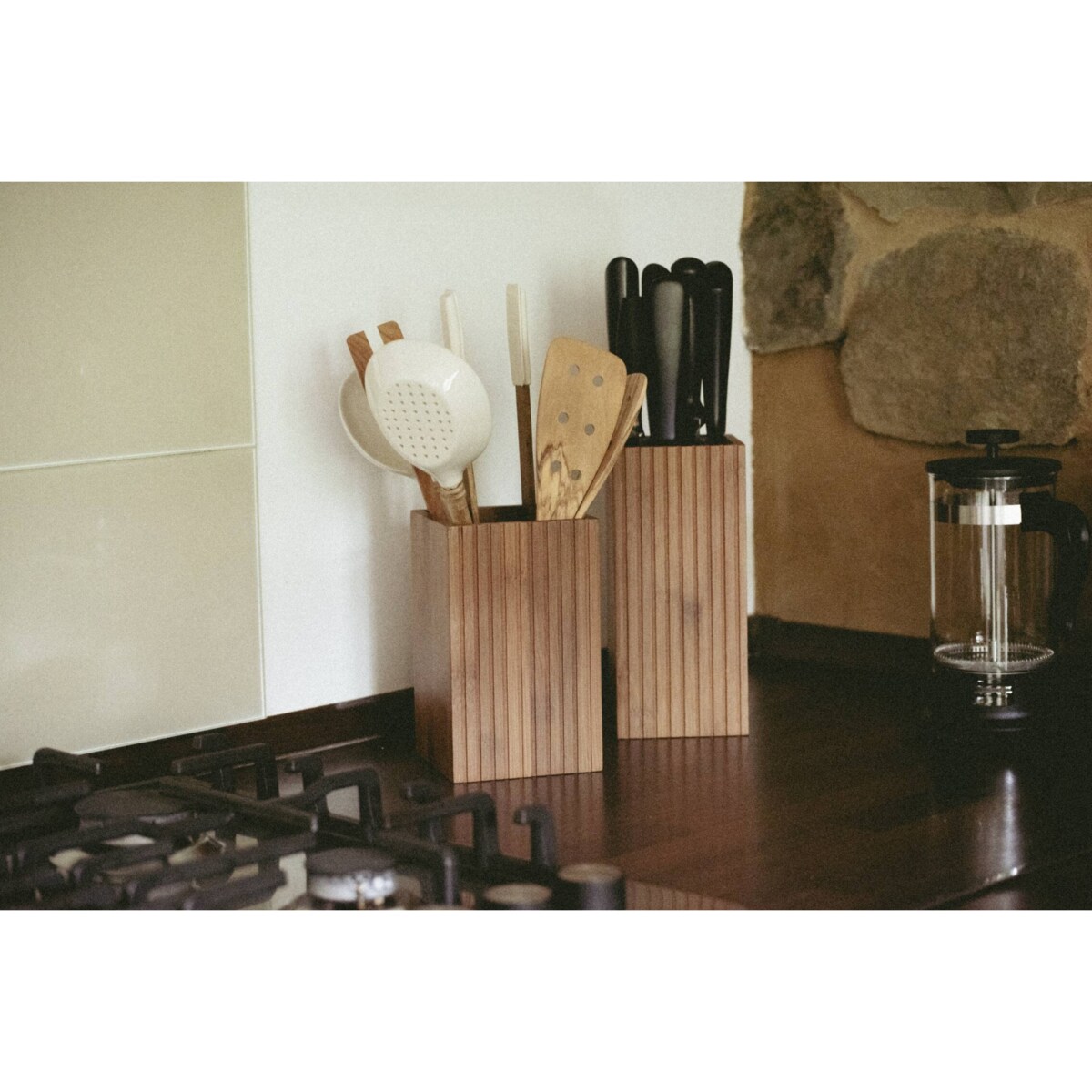 Bambusowy stojak na akcesoria kuchenne MERA