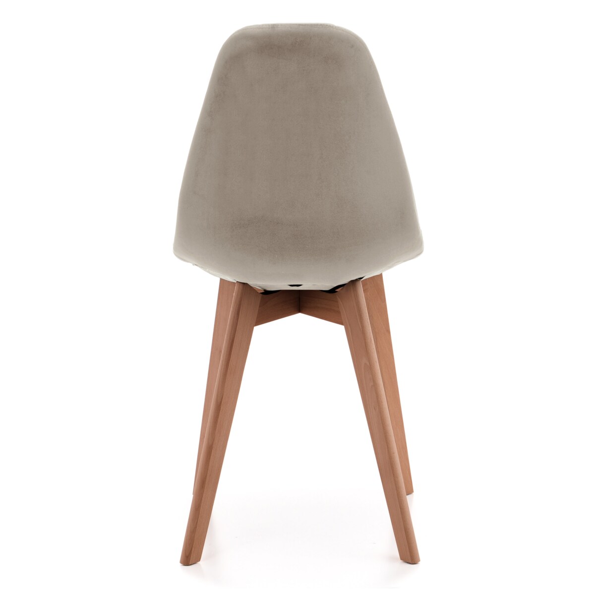 Krzesło tapicerowane skandynawskie welur VEGAS ciemnobeżowy