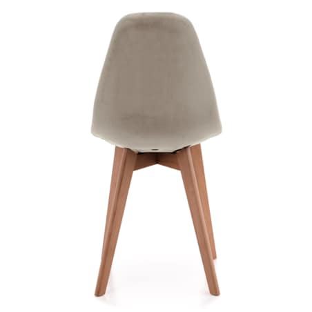 Krzesło tapicerowane skandynawskie welur VEGAS ciemnobeżowy