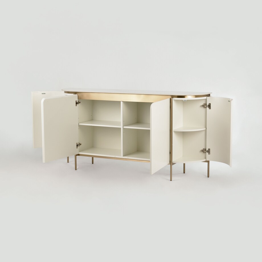 Komoda biała złota Bueno Glamour Premium 180x40x90