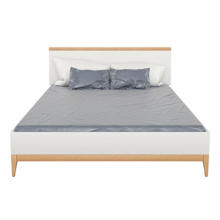 Drewniane łóżko ze stelażem i skrzynią Visby Livia Bc 160x200 cm