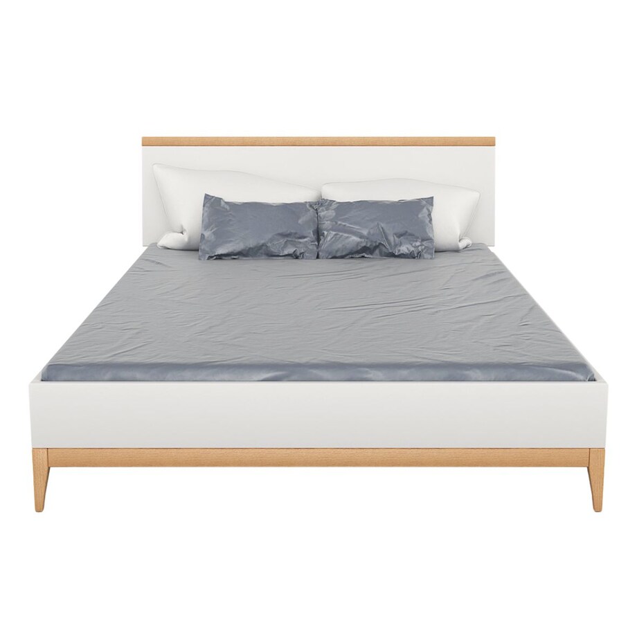 Drewniane łóżko ze stelażem i skrzynią Visby Livia Bc 160x200 cm