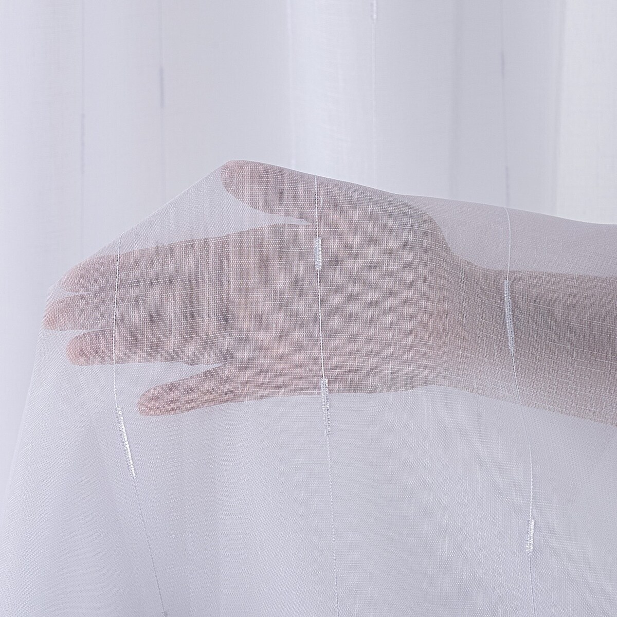 Firana na haczykach flex podwójnych 300x265 biały ze wzorem