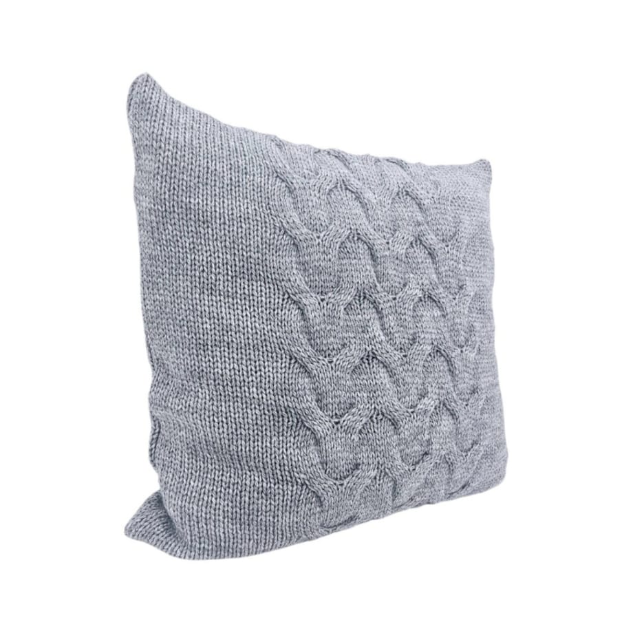 Poszewka dzianinowa na poduszkę z wełną 45x45 cm – AREZZO POPIEL