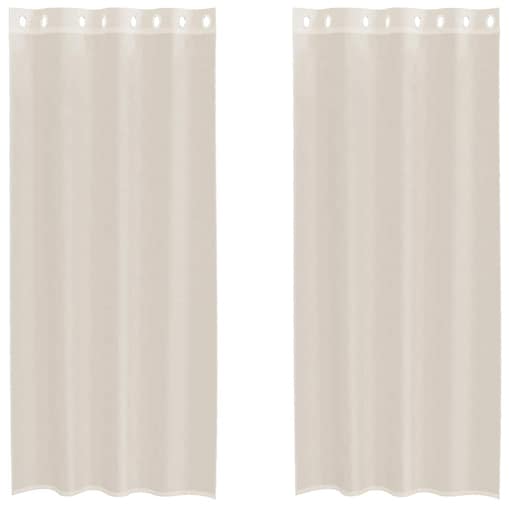 vidaXL Zasłony woalowe z przelotkami 2 szt. Kremowe 140x225 cm