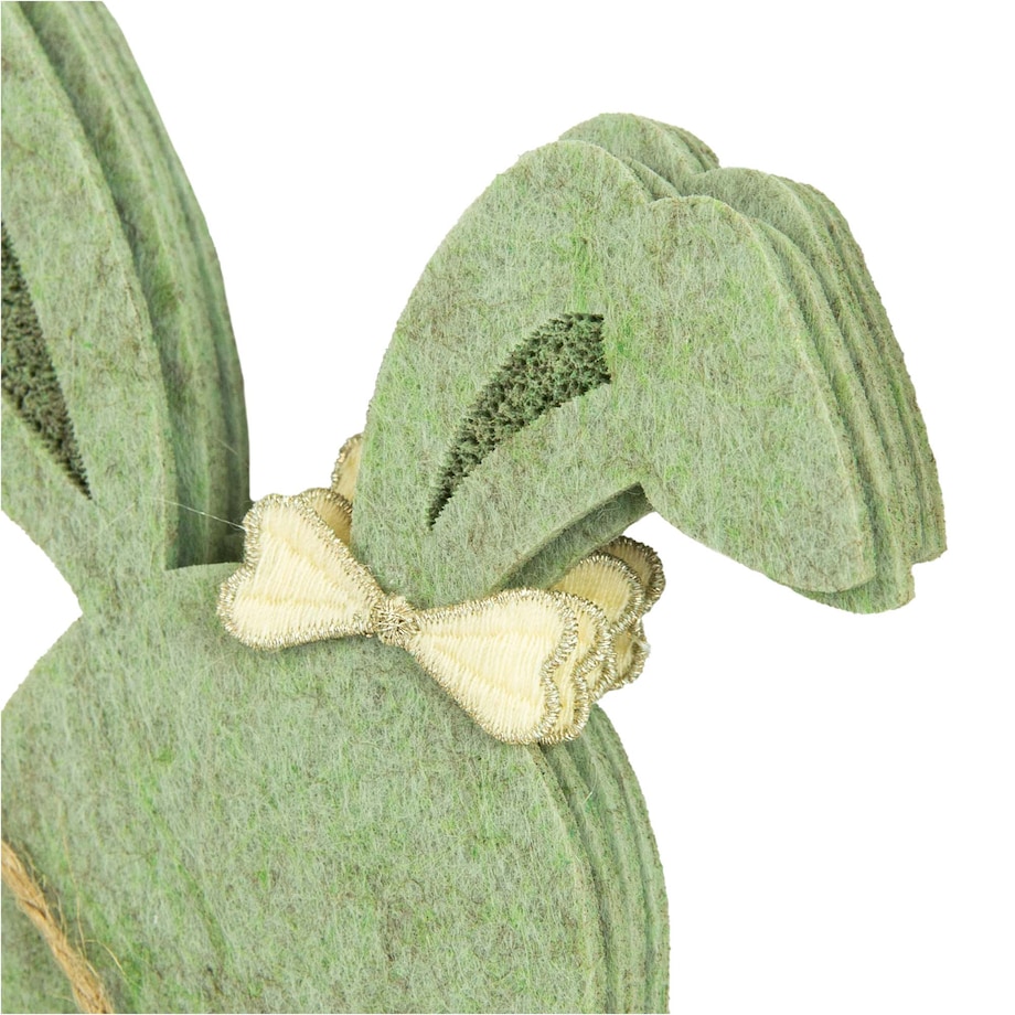 Kieszonka Etui Na Sztućce Wielkanocna Zajączek Filcowa Dekoracyjna Ozdobna Zielona