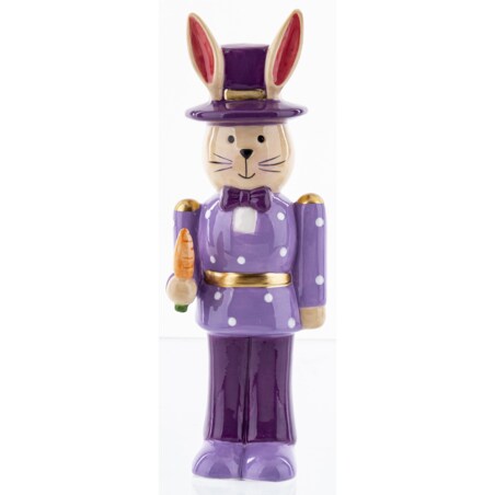 Dekoracja - kolorowy królik 19,5x6,5x5,5 cm ORECCHIO small - granatowy mundur