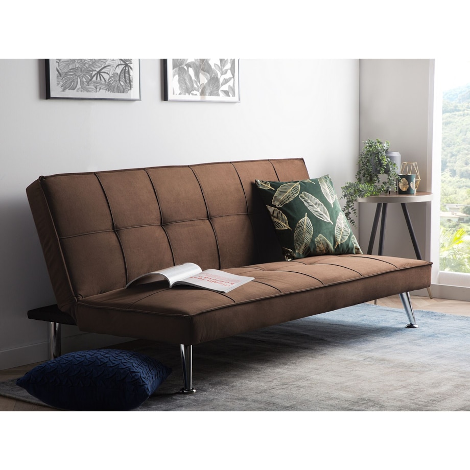 Sofa rozkładana brązowa HASLE