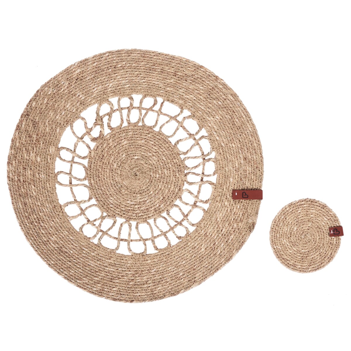 Zestaw 12 podkładek na stół PEPPERBERRY Naturalny Trawa morska