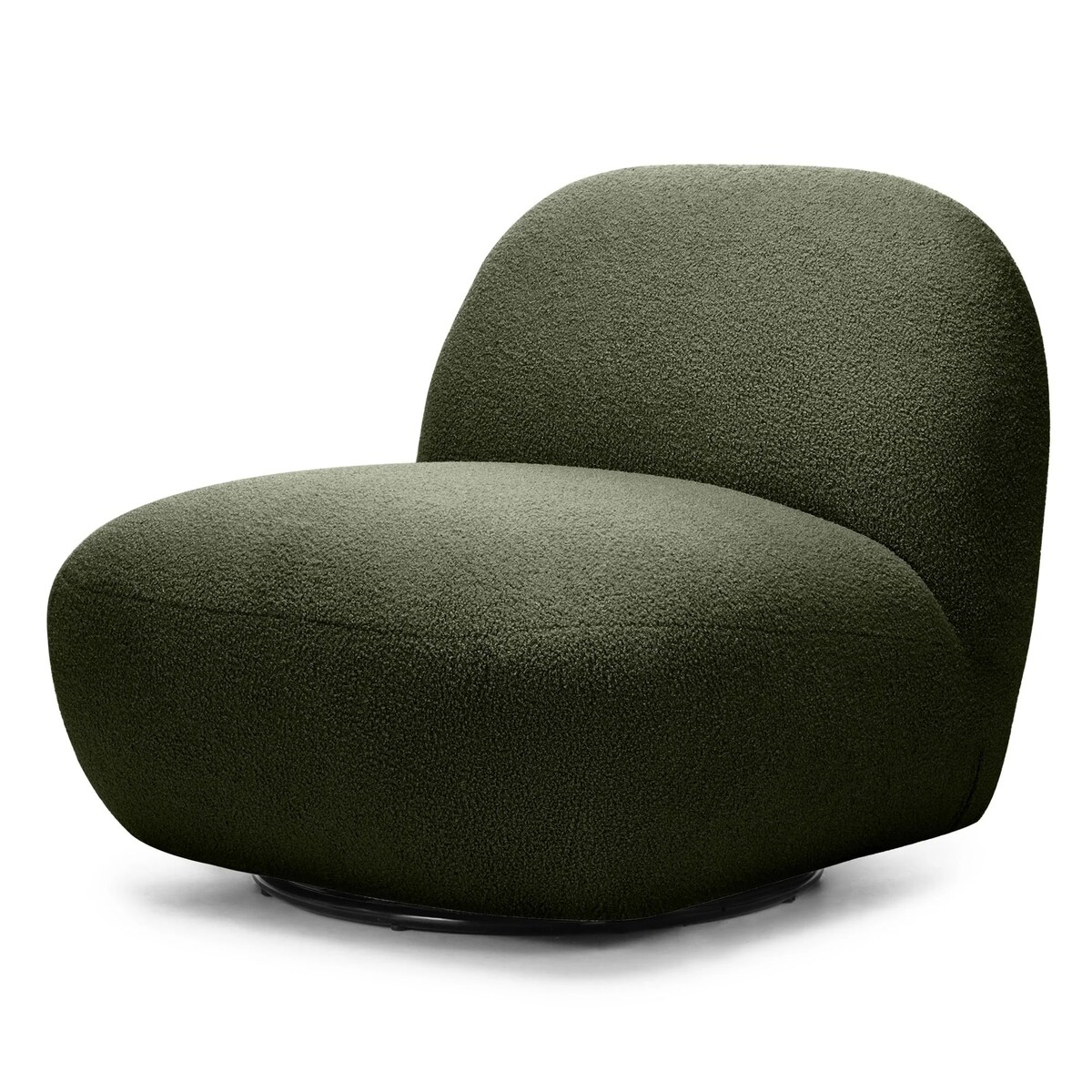 Fotel obrotowy 73x85x85 cm TENNO-3 bouclé ciemnozielony