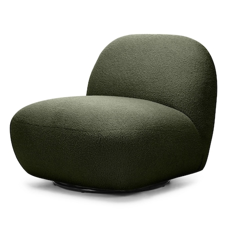 Fotel obrotowy 73x85x85 cm TENNO-3 bouclé ciemnozielony