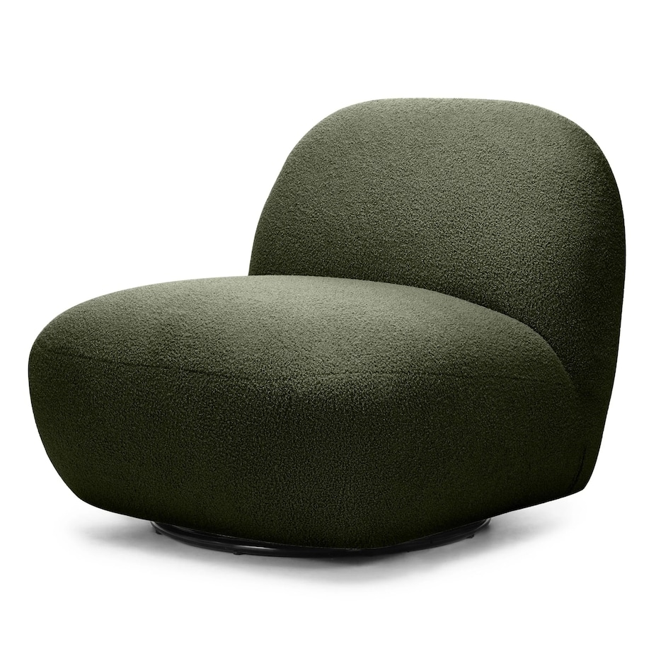 Fotel obrotowy 73x85x85 cm TENNO-3 bouclé ciemnozielony