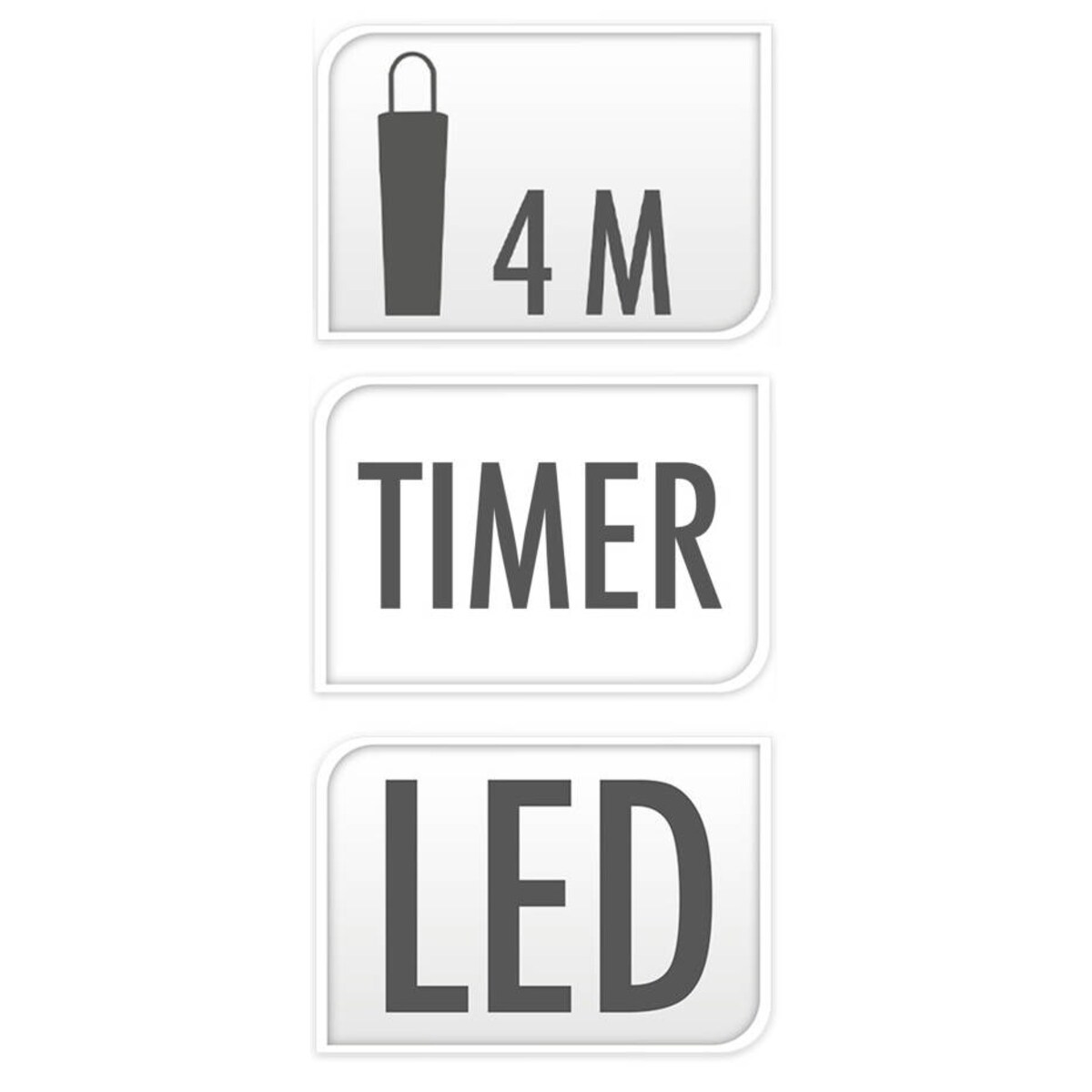 Lampki Led na jutowym sznurze, 60 lampek, 4 m
