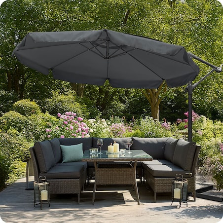 Parasol ogrodowy z wysięgnikiem pokrowiec 8 segmentów ø 350cm Plonos