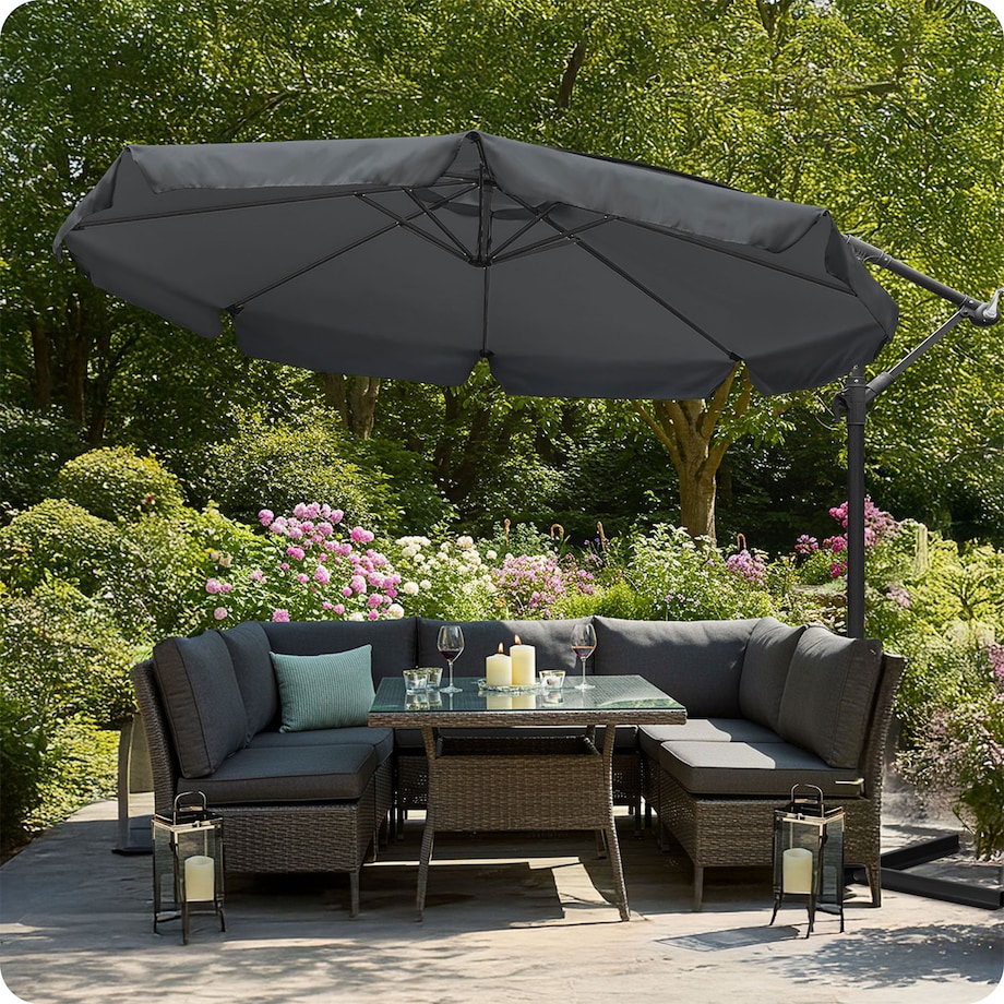 Parasol ogrodowy z wysięgnikiem pokrowiec 8 segmentów ø 350cm Plonos