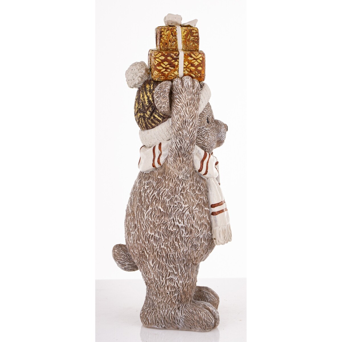 Figurka świąteczna - szary Miś 22x7,5x8 cm CAPELLO z pudełkami