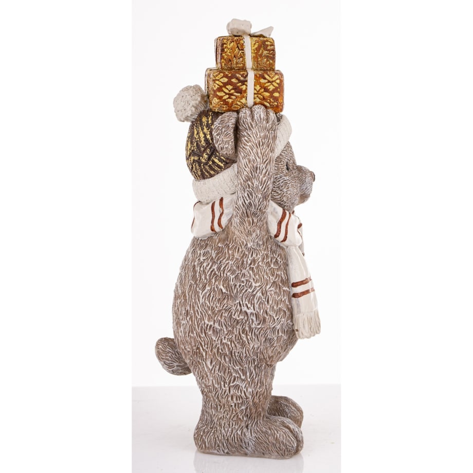 Figurka świąteczna - szary Miś 22x7,5x8 cm CAPELLO z pudełkami