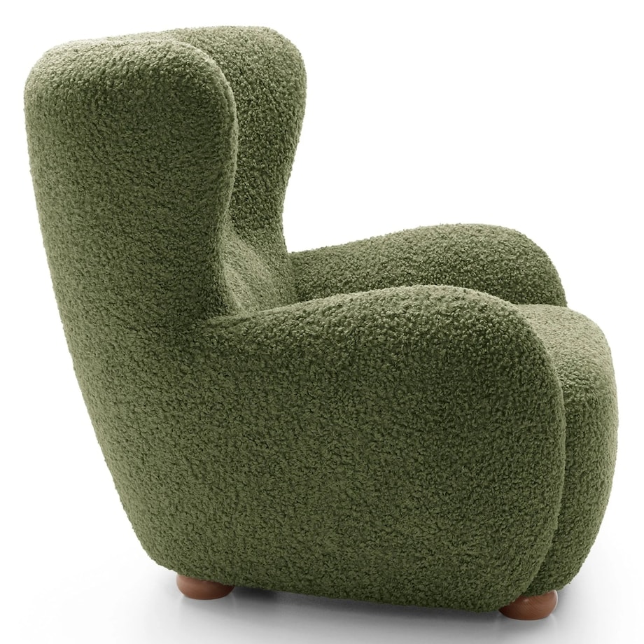 Fotel uszak boucle 91x88x100 cm POLTRONA zielony