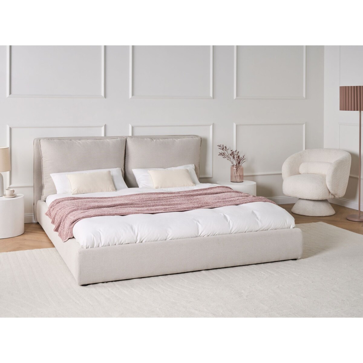 Łóżko BAJONNA 180 x 200 cm Beżowy