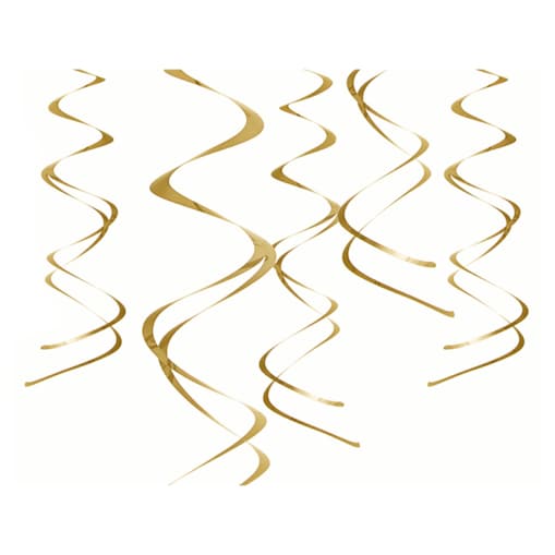 Dekoracje wiszące Świderki, złoty (1 op. / 5 szt.)