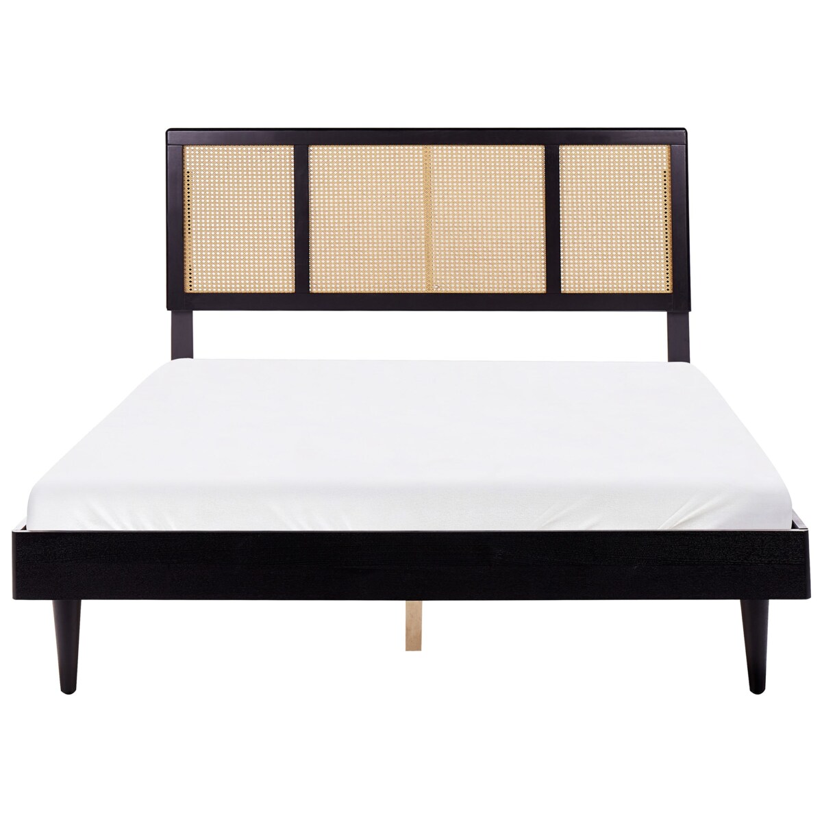 Łóżko drewniane z LED 160 x 200 cm czarne AURAY