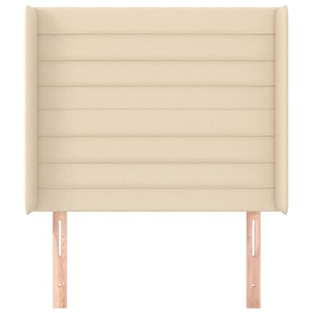 vidaXL Zagłówek uszak, kremowy, 83x16x118/128 cm, tkanina